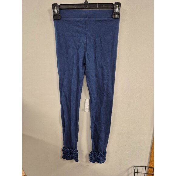 Toddler Girls' Blue Ruffle Hem Leggings - Soft & Stretchy for Playtime & Comfort - Picture 4 of 5